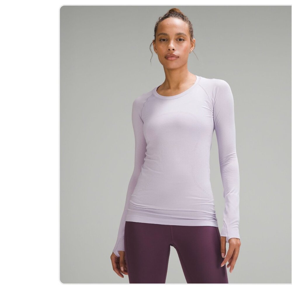 NWT Swiftly Tech Long-Sleeve Shirt 2.0 Lilac Ether Size 4 lululemon